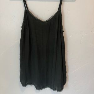 WhoWhatWear Green Silk Tank size S